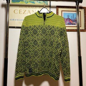 Dale of Norway Green 3/4 zip sweater 100% wool